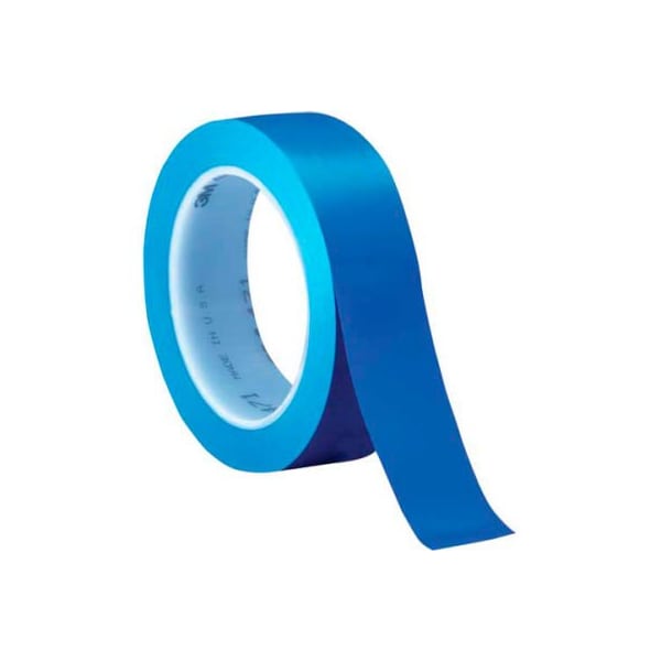 Box Packaging 3M 471 Vinyl Tape 1" x 36 Yds 5.2 Mil Blue - 3/PACK T9654713PKBL - main